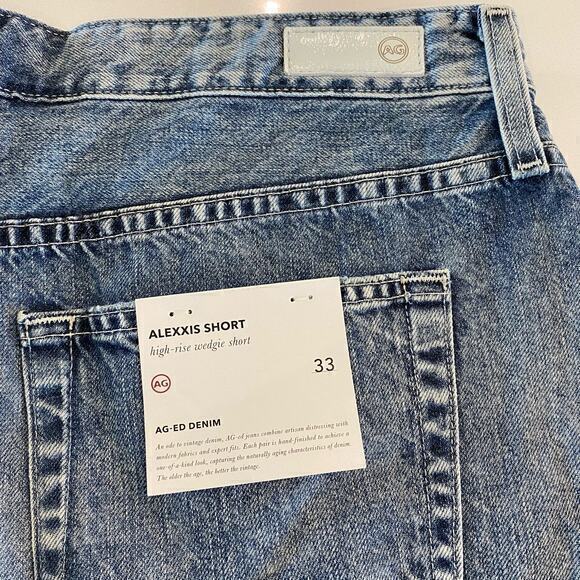 NWT AG-ED Denim Alexxis Short High Rise Wedgie Shorts size 33 - Picture 5 of 10